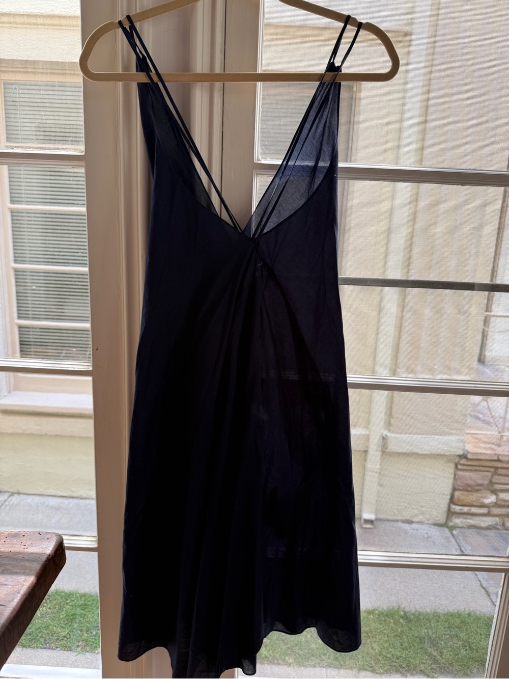 ERES Navy Cotton  Slip Dress with Double Straps